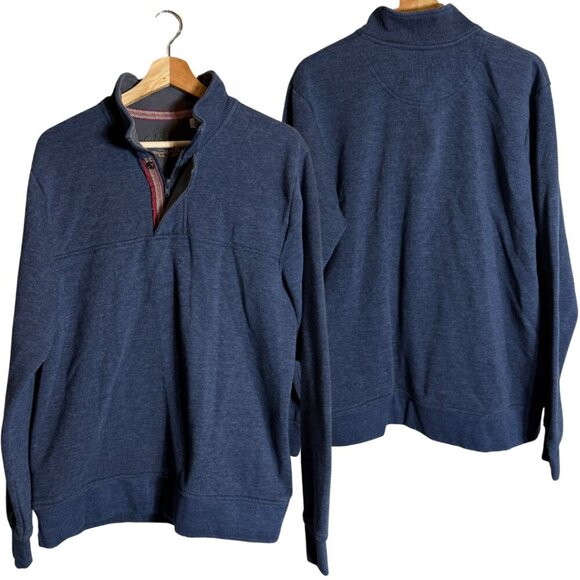 Orvis 1/4 Zip Fleece Pullover Sweatshirt Men's Medium Blue Outdoor Activewear - Picture 1 of 12